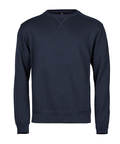 Tee Jays TJ057 Ribbed interlock crew neck (5504) in Navy