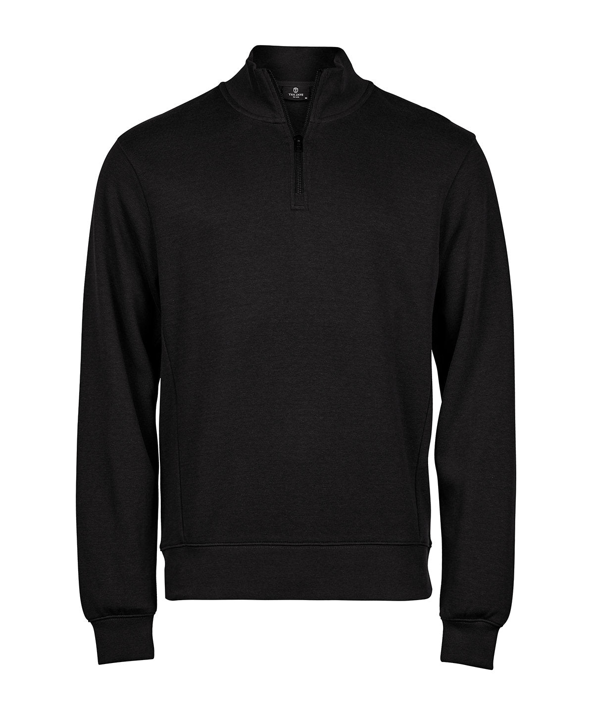 Tee Jays TJ058 Ribbed interlock half-zip (5506) in Black