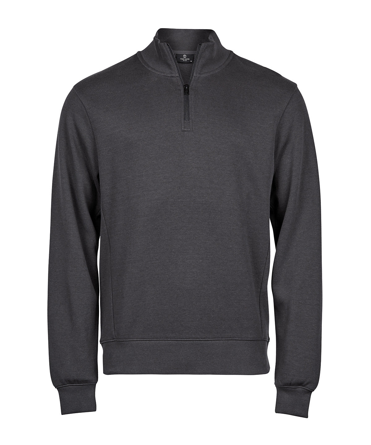 Tee Jays TJ058 Ribbed interlock half-zip (5506) in Dark Grey