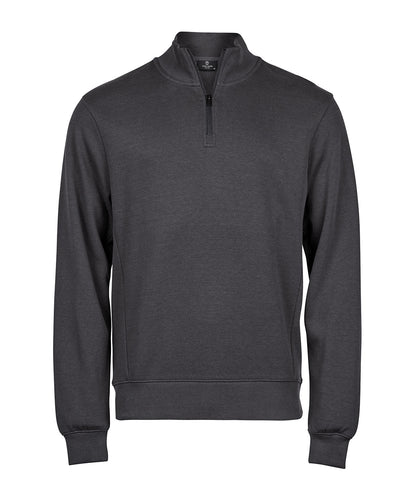 Tee Jays TJ058 Ribbed interlock half-zip (5506) in Dark Grey