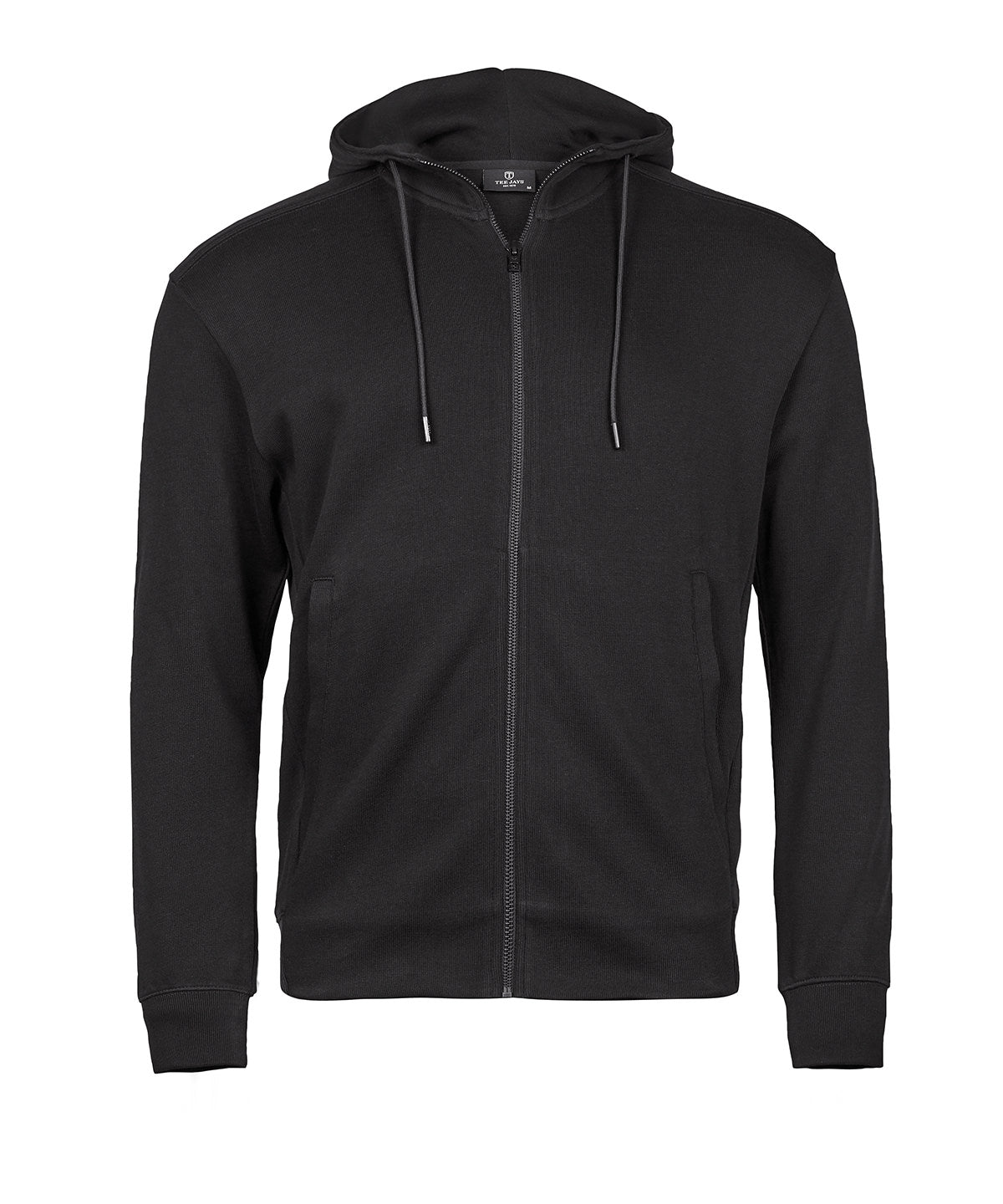 Tee Jays TJ059 Ribbed interlock hooded full-zip (5508) in Black