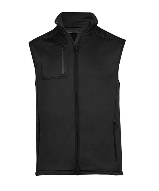 Tee Jays TJ082 Stretch fleece bodywarmer (9104) in Black