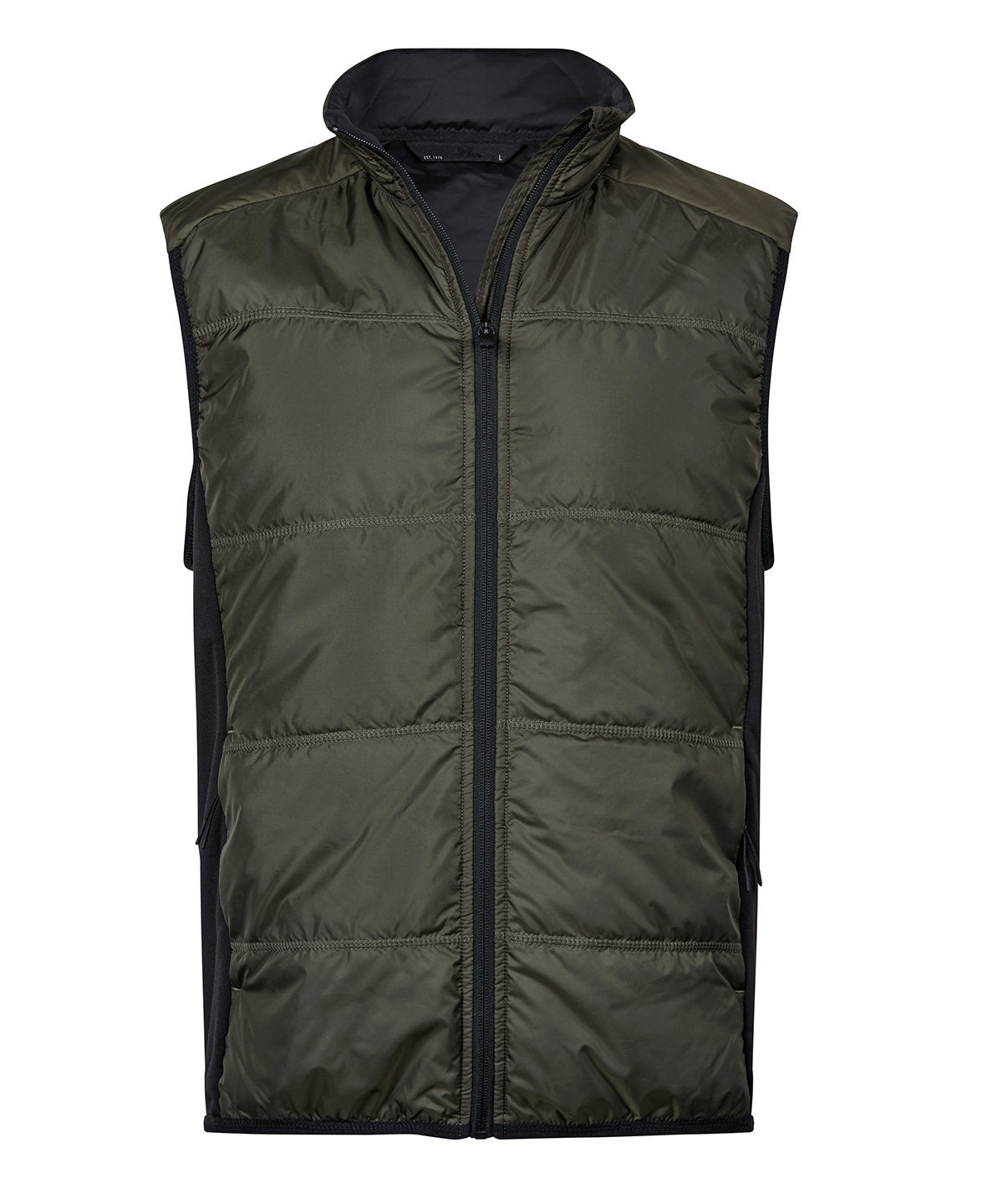 Tee Jays TJ085 Hybrid-stretch bodywarmer (9114) in Deep Green/Black