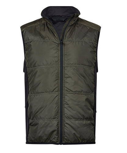 Tee Jays TJ085 Hybrid-stretch bodywarmer (9114) in Deep Green/Black