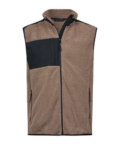 Tee Jays TJ087 Mountain fleece bodywarmer (9122) in Clay/Black