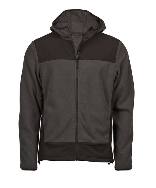 Tee Jays TJ088 Mountain hooded fleece (9124) in Asphalt/Black