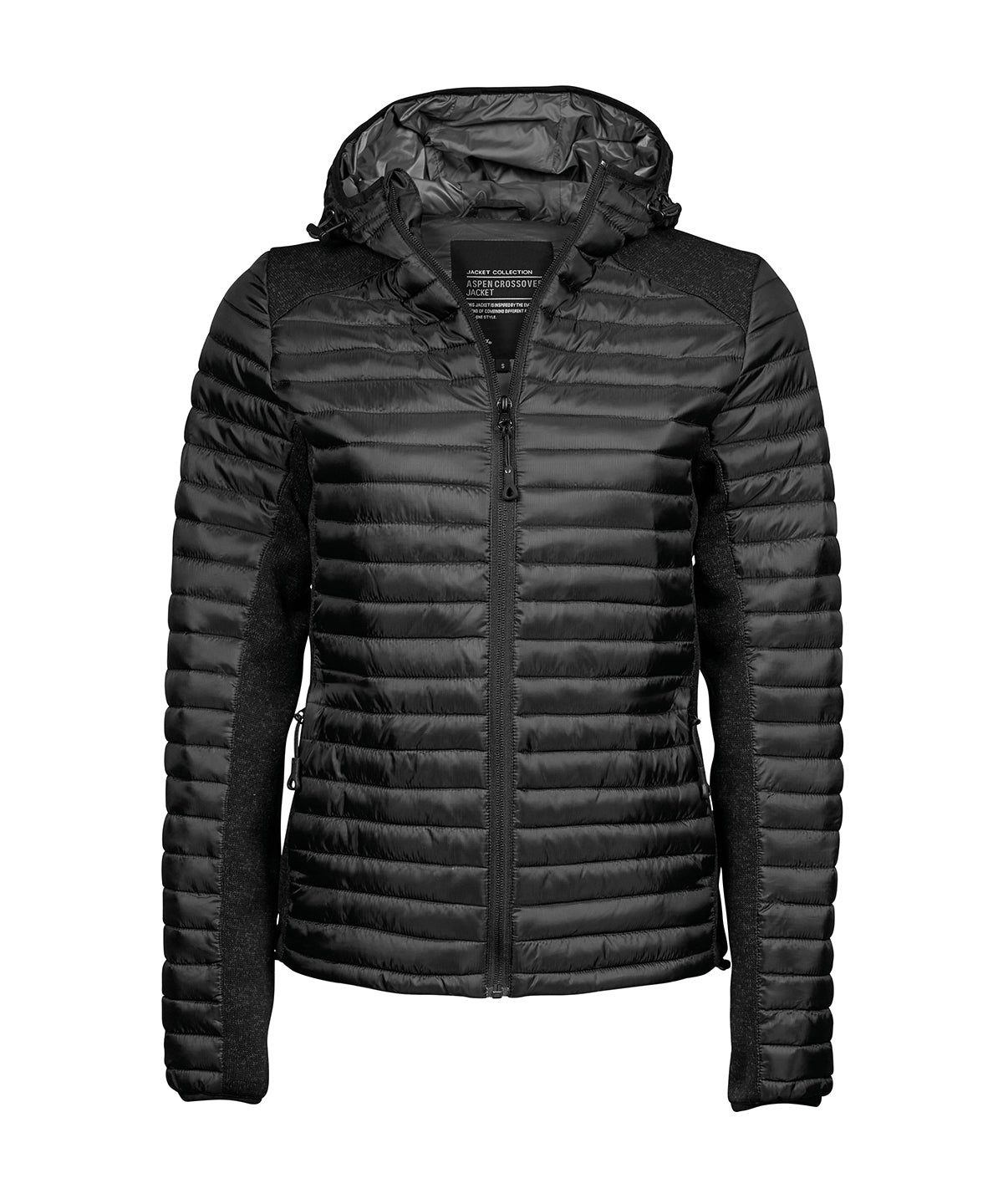 Tee Jays TJ099 Women’s hooded outdoor crossover (9611) in Black/Black Melange