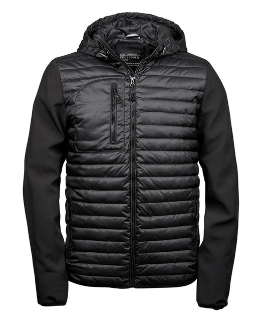 Tee Jays TJ105 Hooded crossover jacket (9628) in Black/Black
