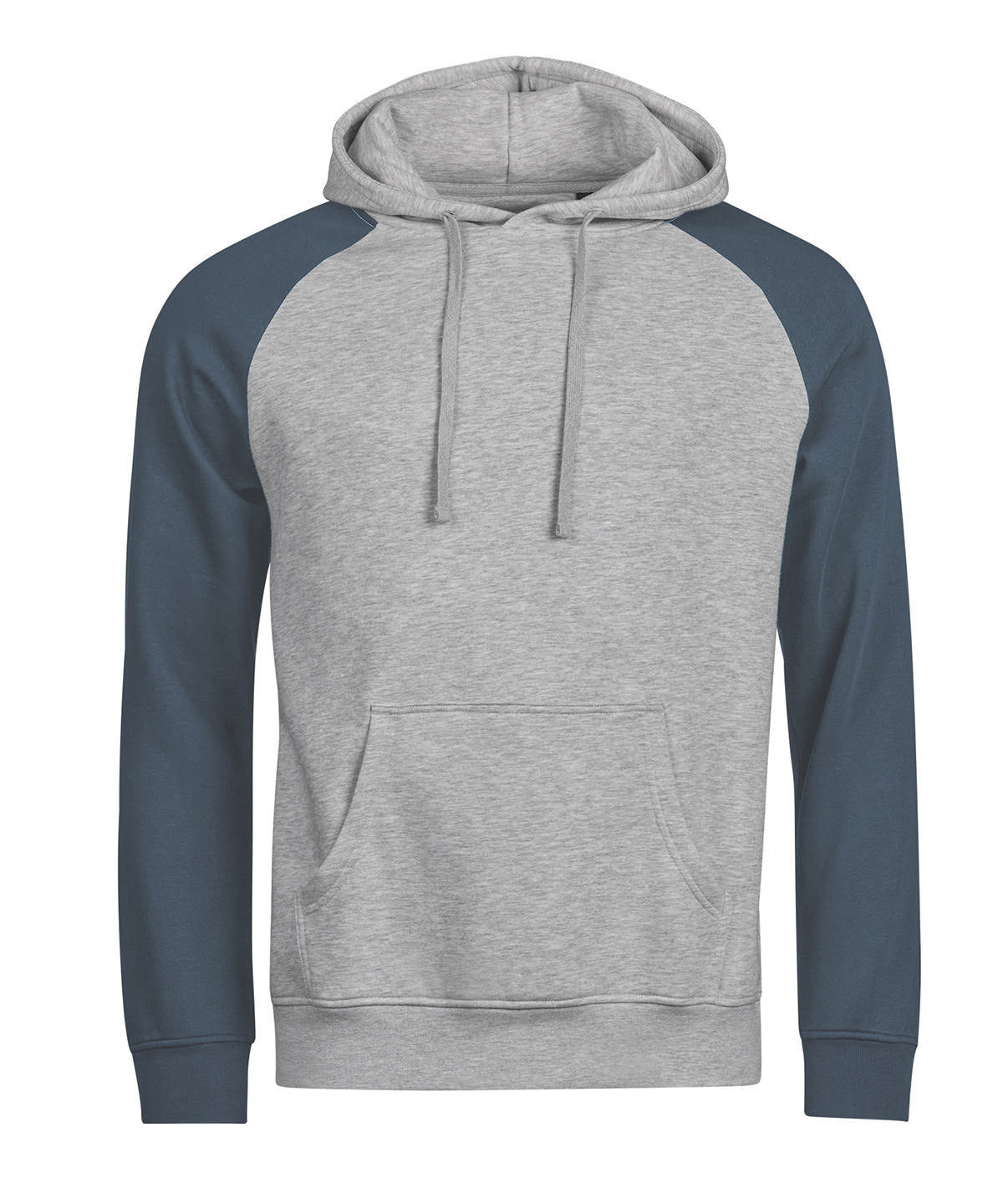 Tee Jays TJ123 UNLABELED two-tone hooded sweatshirt (5156) in Heather Grey/Ink