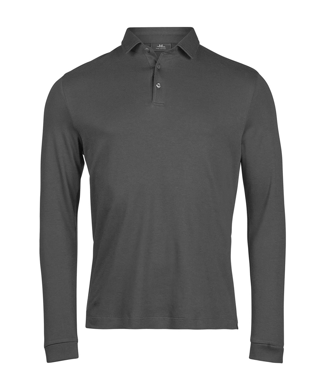 Tee Jays TJ127 Pima cotton long-sleeve polo (1442) in Black