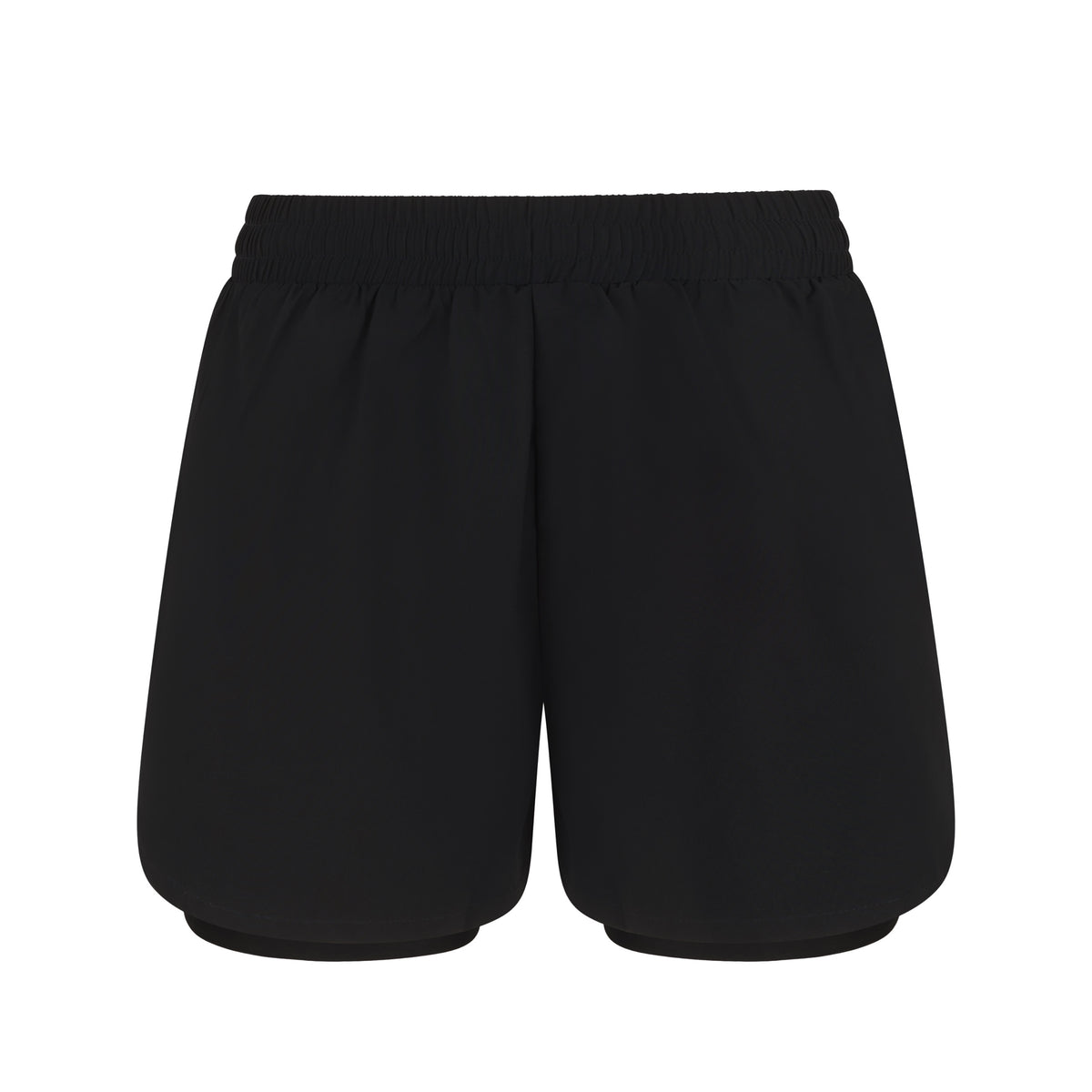 Tombo TL616 Women’s double-layer sports shorts in Black/Black