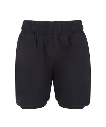 Tombo TL617 Kids double-layer sports shorts in Black