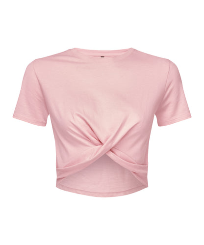 TriDri® TR068 Women's TriDri® twist crop top in Light Pink