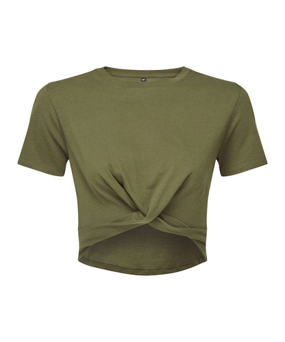 TriDri® TR068 Women's TriDri® twist crop top in Olive
