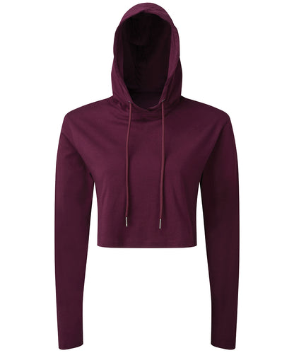 TriDri® TR088 Women's TriDri® cropped hooded long sleeve t-shirt in Mulberry