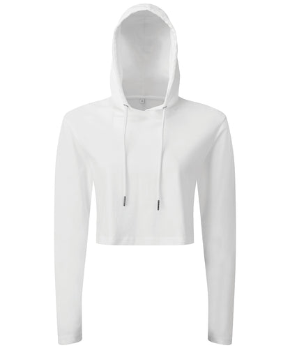 TriDri® TR088 Women's TriDri® cropped hooded long sleeve t-shirt in White
