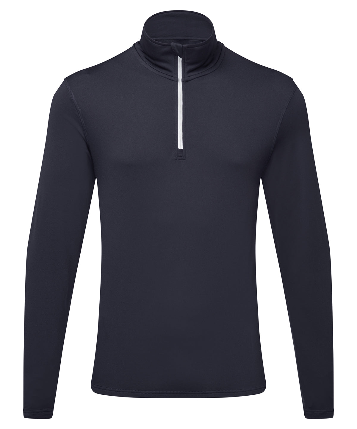TriDri® TR111 Men's TriDri® recycled long sleeve brushed back ¼ zip in French Navy/White