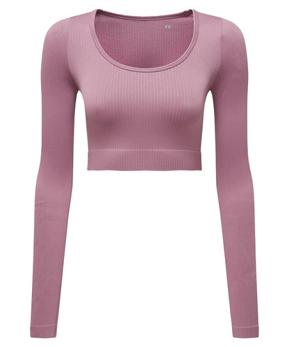 TriDri® TR224 Women's TriDri® ribbed seamless 3D fit" crop top" in Mauve