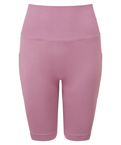 TriDri® TR225 Women's TriDri® ribbed seamless 3D fit" cycle shorts" in Mauve