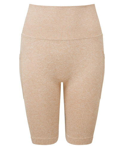 TriDri® TR225 Women's TriDri® ribbed seamless 3D fit" cycle shorts" in Nude Melange
