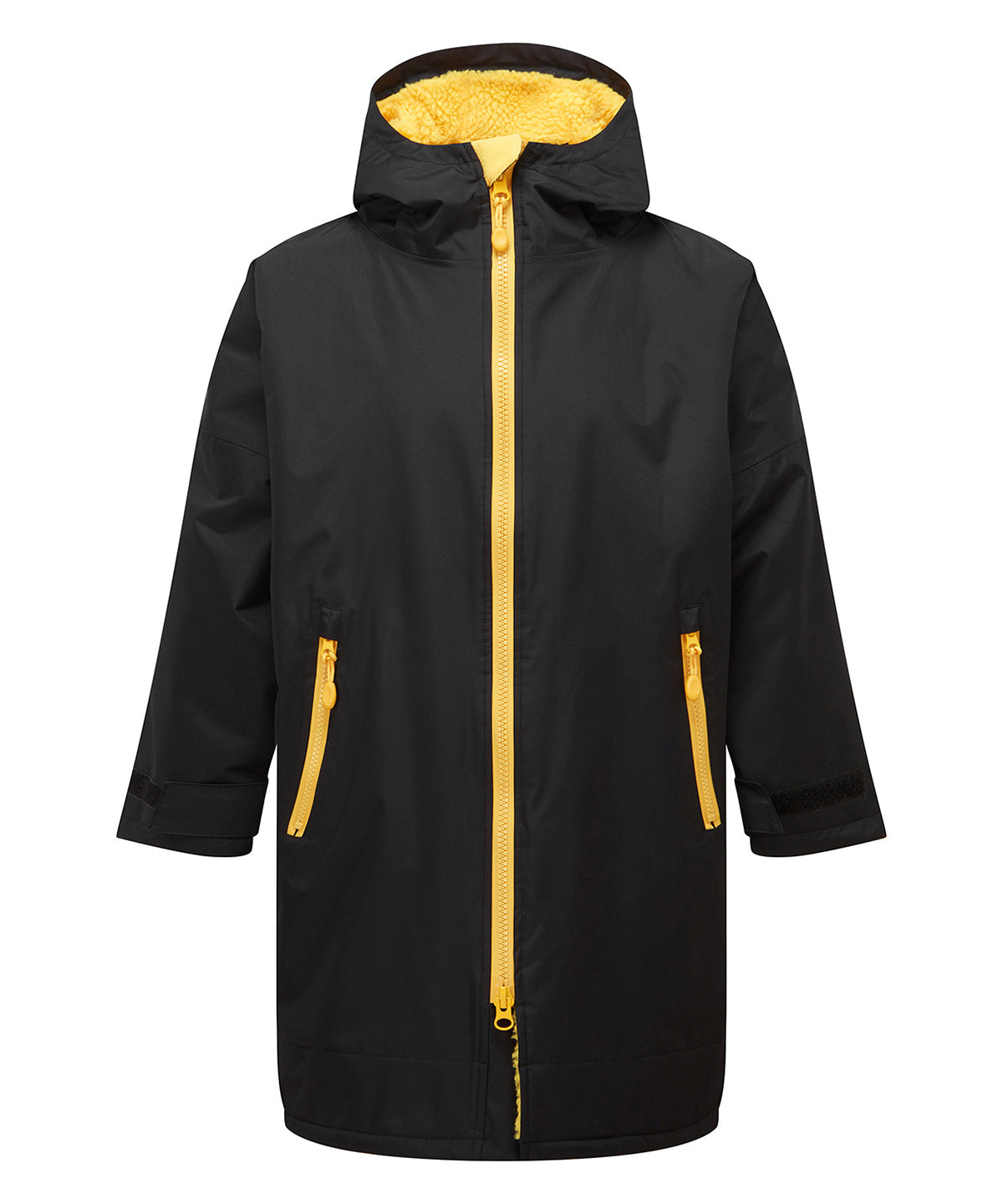 TriDri® TR80B Kids TriDri® all seasons waterproof changing robe in Black/Sun Yellow