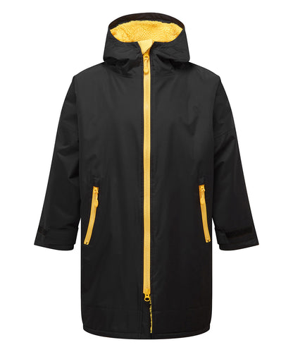 TriDri® TR80B Kids TriDri® all seasons waterproof changing robe in Black/Sun Yellow