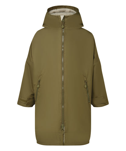 TriDri® TR80B Kids TriDri® all seasons waterproof changing robe in Olive/Natural