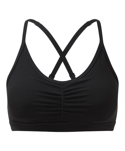 TriDri® TR923 Tridri® ruched sports bra (medium impact) in Black
