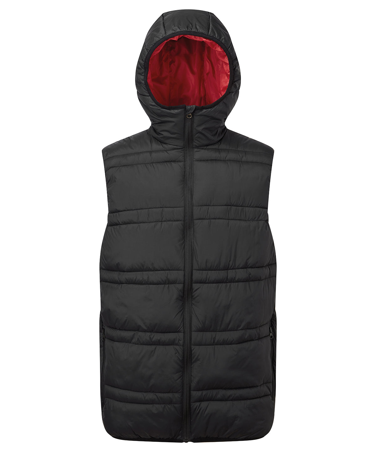 2786 TS039 Latitude hooded bodywarmer in Black/Red