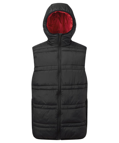 2786 TS039 Latitude hooded bodywarmer in Black/Red
