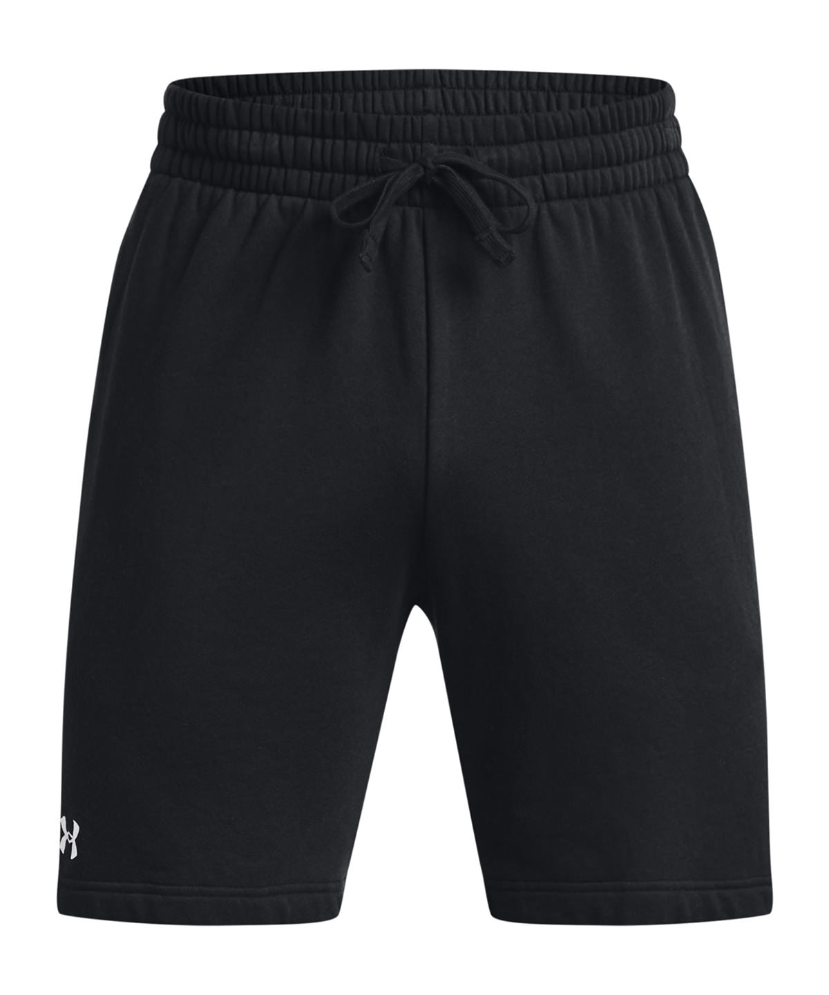 Under Armour UA050 UA Rival fleece shorts in Black/White