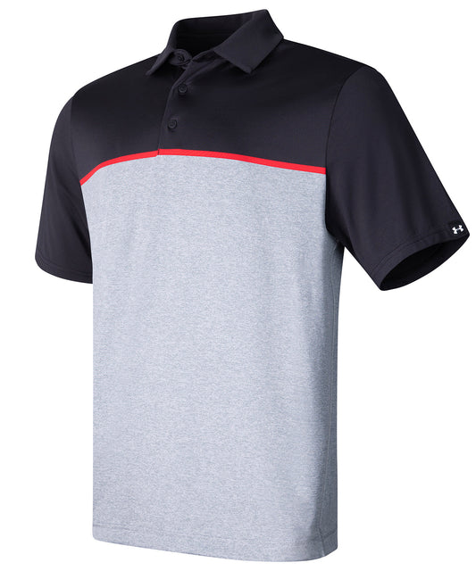 Under Armour Golf UG003 UA playoff 3.0 stripe polo LB – edge lit in Black/Red/Black