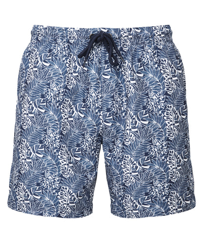 Wombat WB900 Men's swim shorts in White/Navy Leaf*