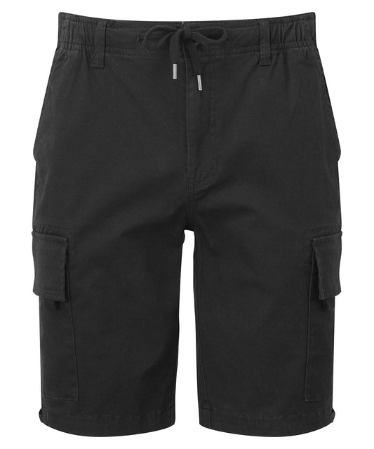 Wombat WB903 Men’s drawstring cargo utility shorts in Black