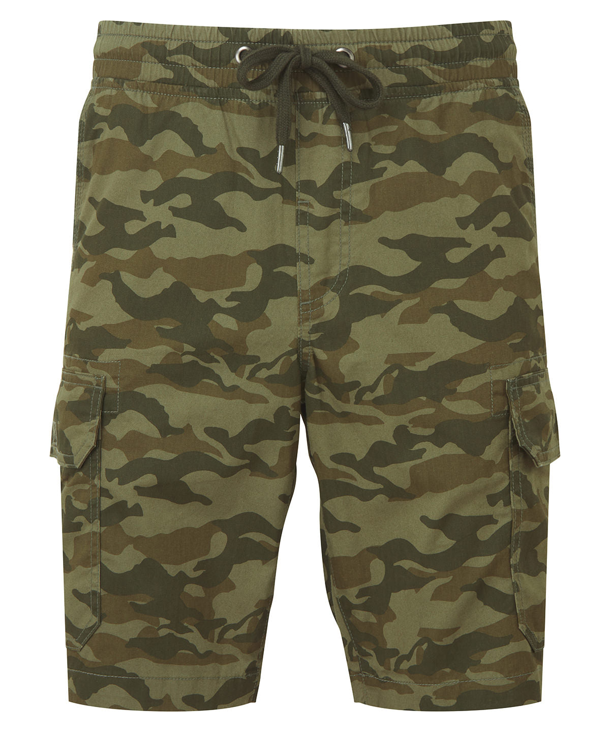 Wombat WB906 Men’s camo cargo utility shorts in Green