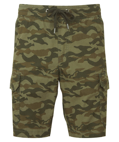 Wombat WB906 Men’s camo cargo utility shorts in Green