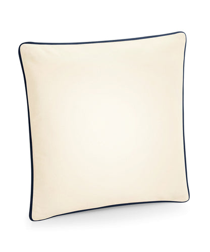 Westford Mill WM355 Fairtrade cotton piped cushion cover in Natural/French Navy