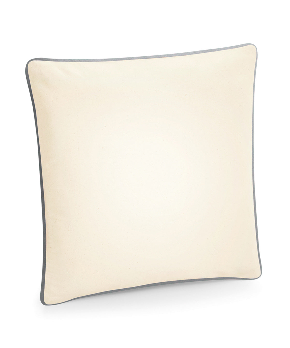 Westford Mill WM355 Fairtrade cotton piped cushion cover in Natural/Light Grey