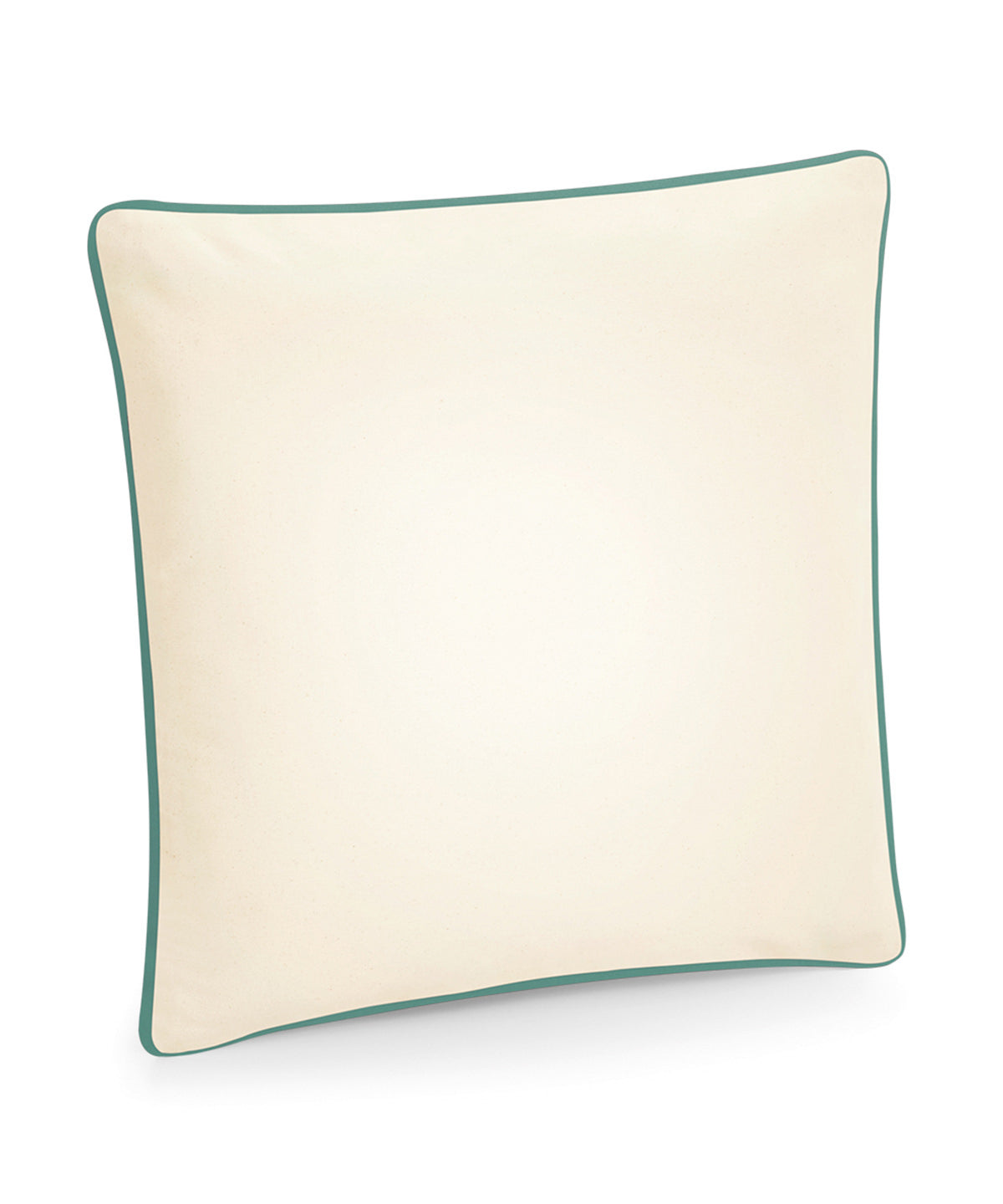 Westford Mill WM355 Fairtrade cotton piped cushion cover in Natural/Sage Green