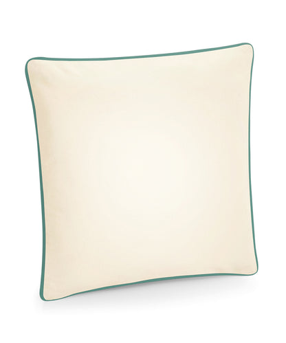 Westford Mill WM355 Fairtrade cotton piped cushion cover in Natural/Sage Green