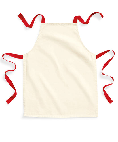 Westford Mill WM362 Fairtrade cotton junior craft apron in Natural/Classic Red
