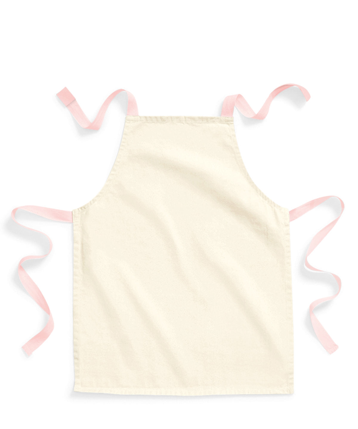 Westford Mill WM362 Fairtrade cotton junior craft apron in Natural/Pastel Pink