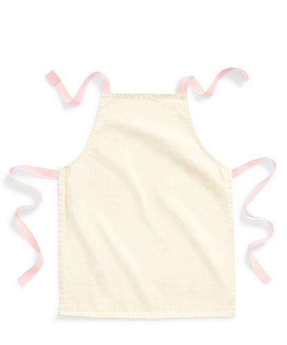 Westford Mill WM362 Fairtrade cotton junior craft apron in Natural/Pastel Pink
