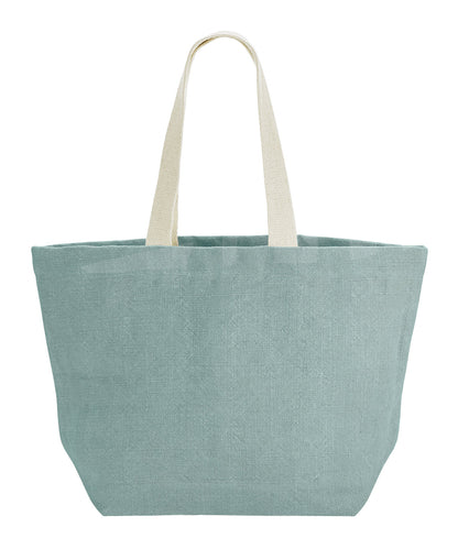 Westford Mill WM466 Soft washed jute beach bag in Duck Egg Blue