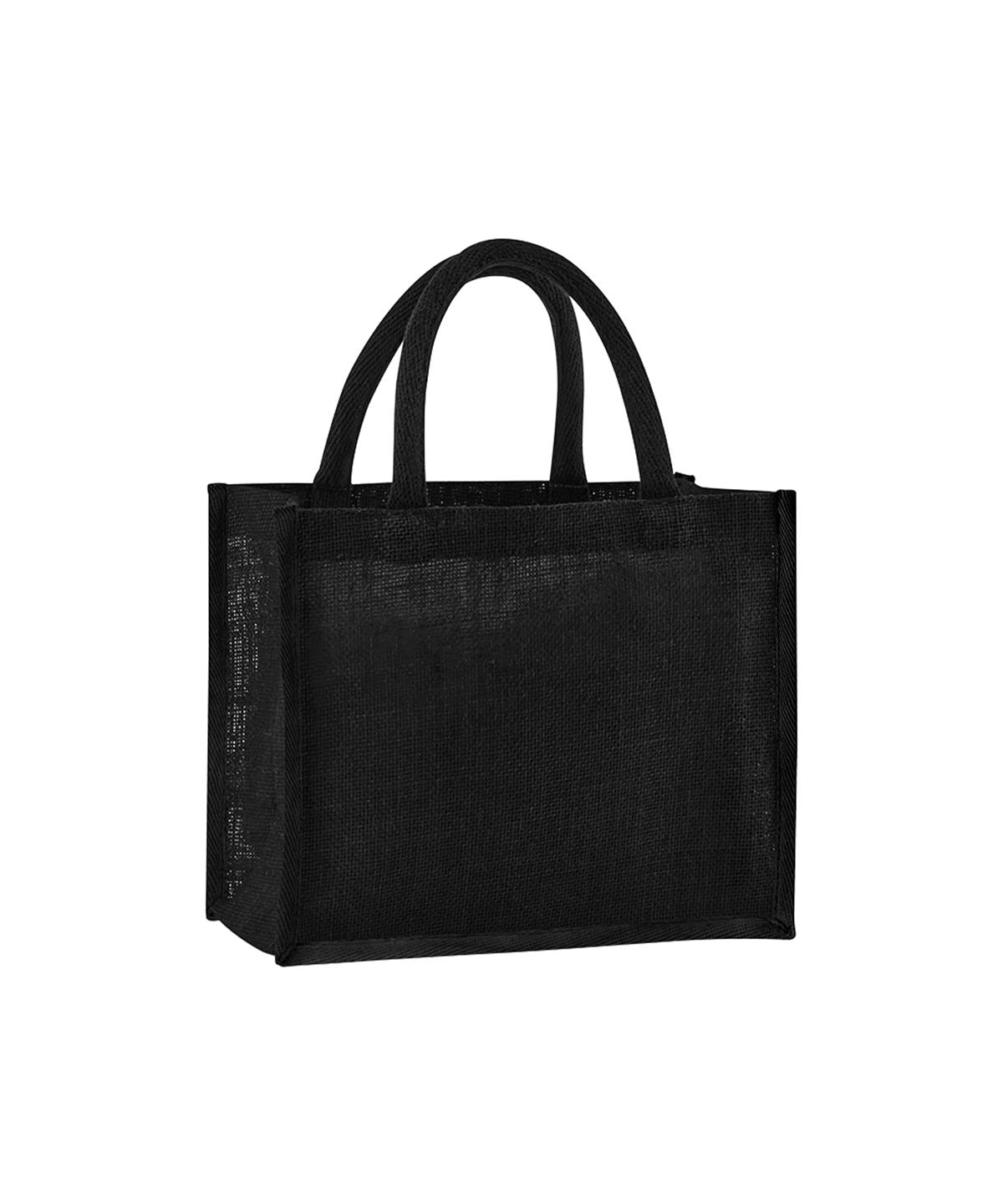 Westford Mill WM473 Natural starched jute midi tote in Black/Black