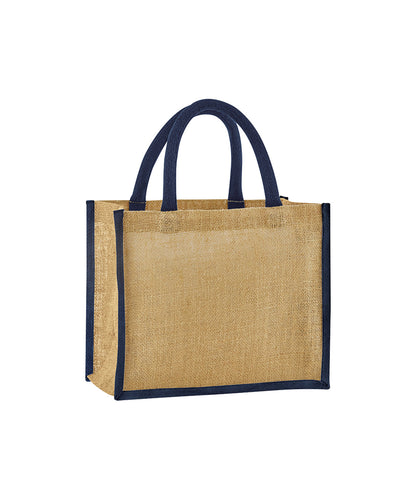 Westford Mill WM473 Natural starched jute midi tote in Natural/Navy