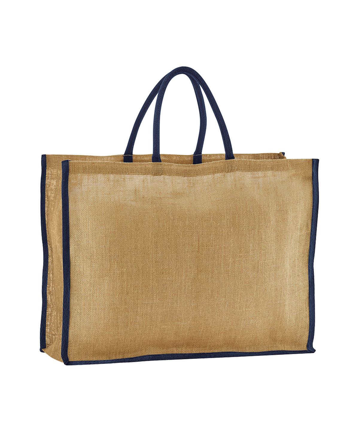 Westford Mill WM475 Natural starched jute market shopper in Natural/Navy