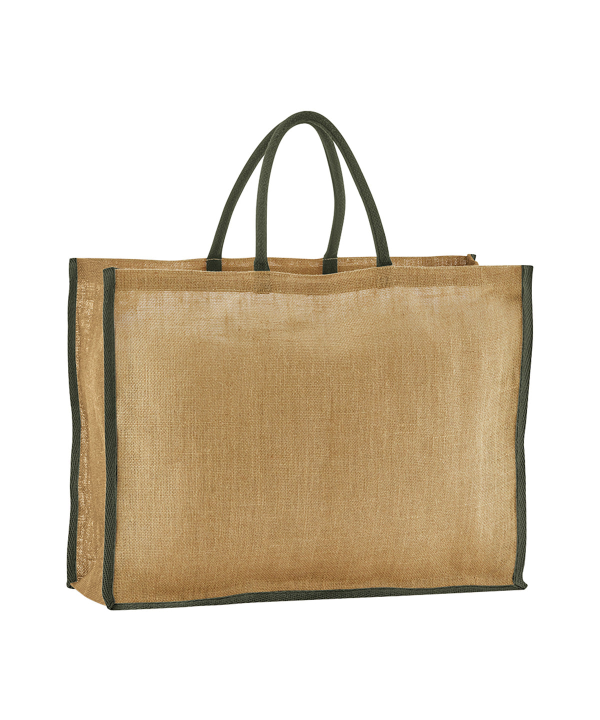 Westford Mill WM475 Natural starched jute market shopper in Natural/Olive Green