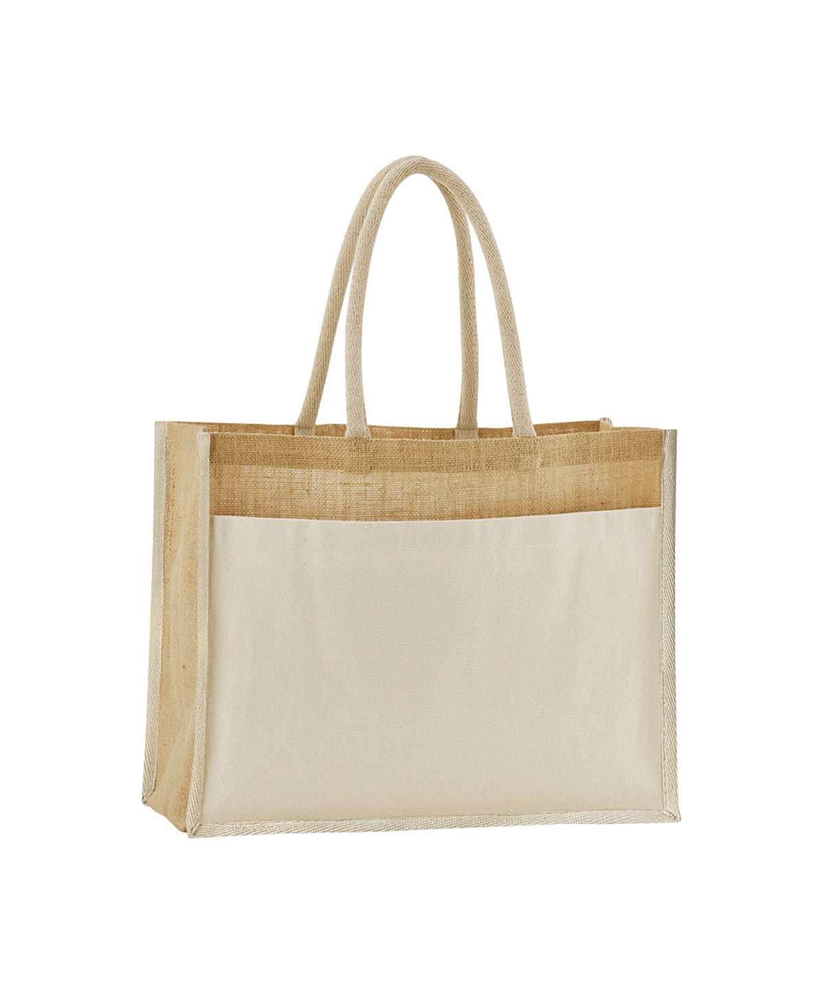 Westford Mill WM480 Cotton pocket natural starched jute shopper in Natural