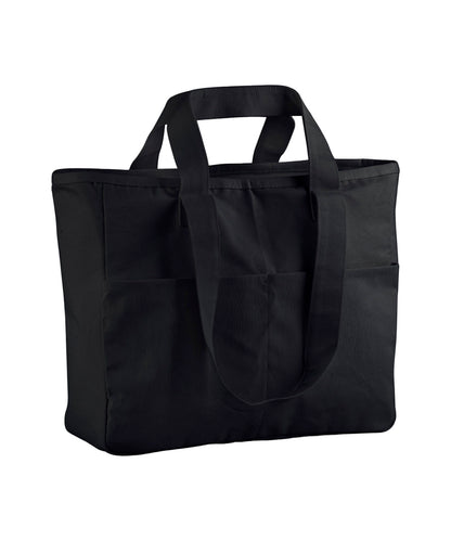 Westford Mill WM604 Double-handle cargo pocket tote in Black